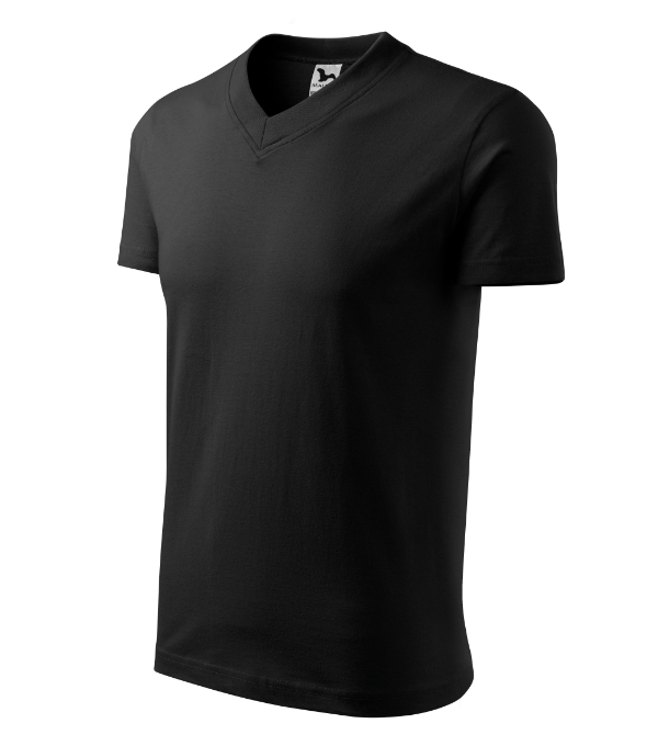 V-neck tričko unisex čierna S