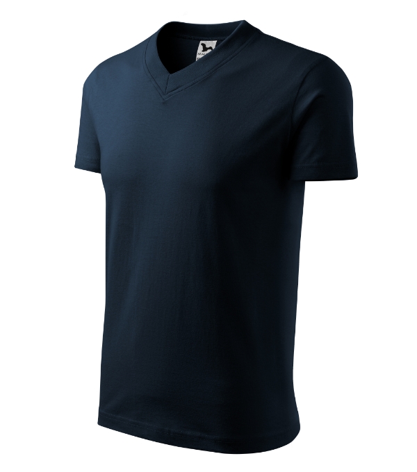 V-neck tričko unisex tmavomodrá S