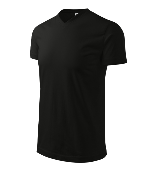 Heavy V-neck tričko unisex čierna S