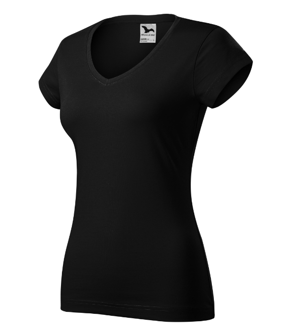 Fit V-neck tričko dámske čierna XS