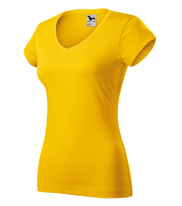 Fit V-neck tričko dámske žltá XS