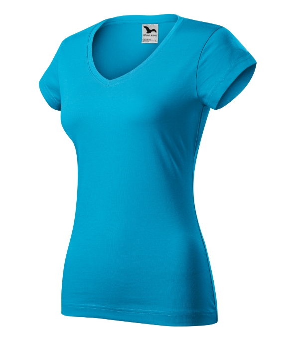 Fit V-neck tričko dámske tyrkysová XS