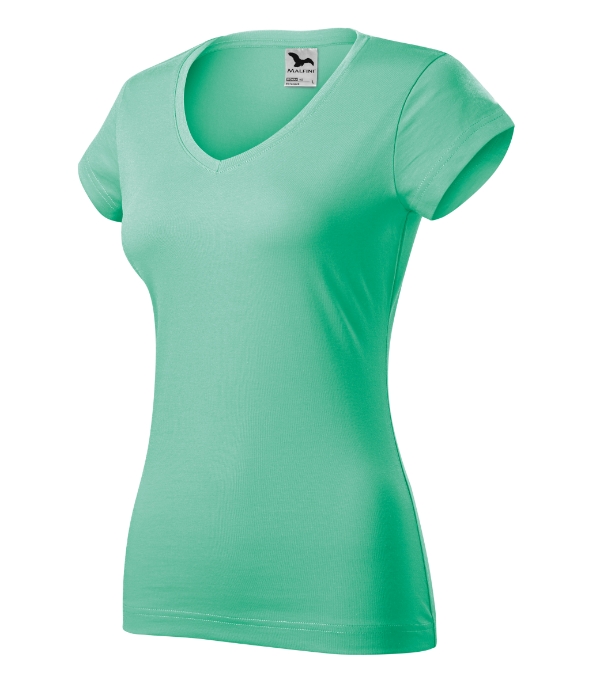 Fit V-neck tričko dámske mätová XS