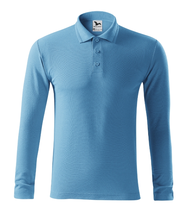 Pique Polo LS 221 azurově modrá
