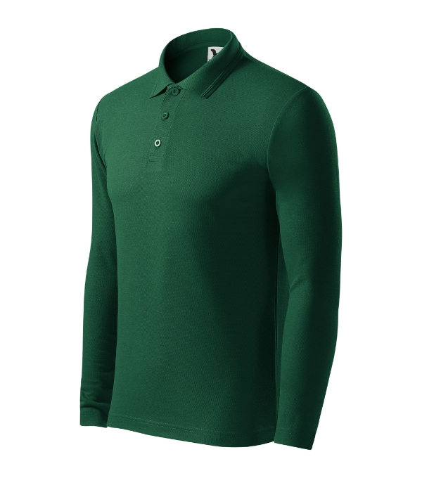 Pique Polo LS polokošeľa pánska dark green S