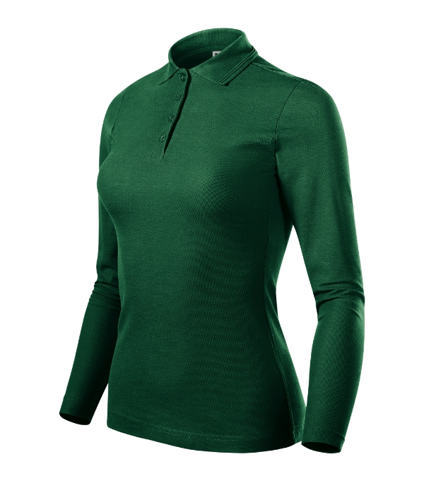 Pique Polo LS polokošeľa dámska dark green XS