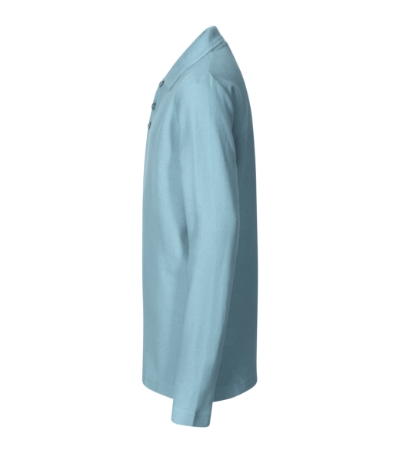 sky blue Pique Polo LS