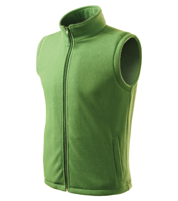 Next fleece vesta unisex trávově zelená XS