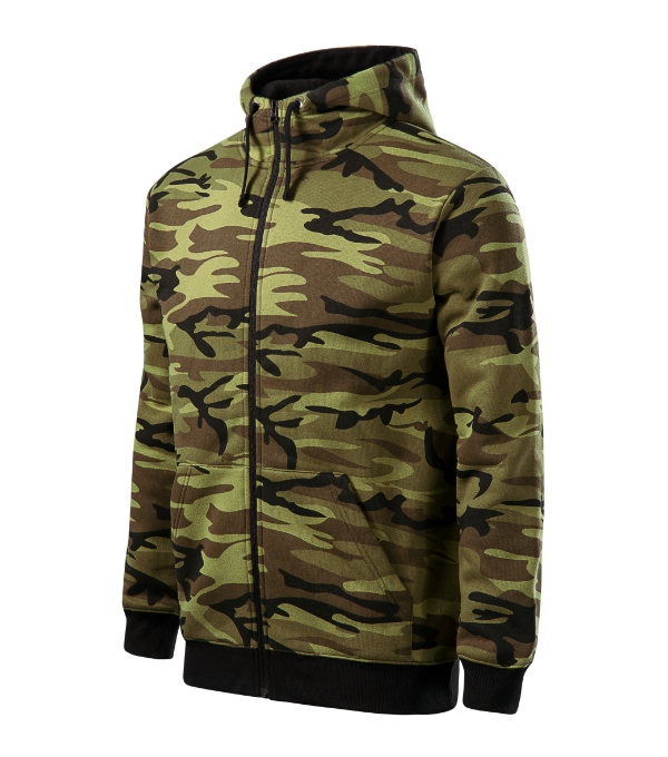 Camo Zipper mikina pánska camouflage green S